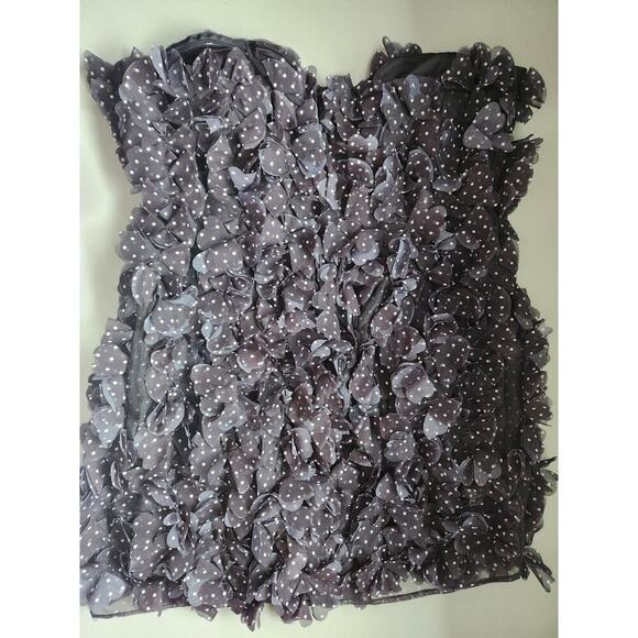 NWT Anthropologie 3D Floral Polka Dot Mini Dress size 10 Black #8A413 - Picture 6 of 12